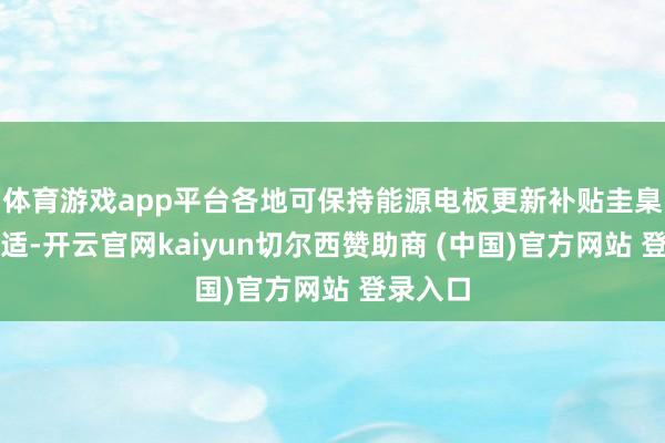 体育游戏app平台各地可保持能源电板更新补贴圭臬基本安适-开云官网kaiyun切尔西赞助商 (中国)官方网站 登录入口